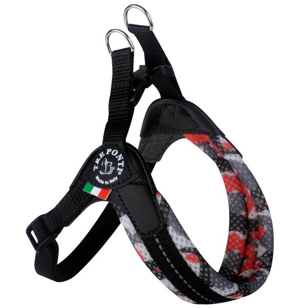 Tre Ponti Easy Fit Soft Mesh Camouflage - Click-Verschluss + Verstellbarer Bauchgurt - Camouflage-Rot - Reflektierende Naht Gr. 2,5 Tre Ponti Easy Fit Soft Mesh Camouflage - Click-Verschluss + Verstellbarer Bauchgurt - Camouflage-Rot - Reflektierende Naht Gr. 2,5